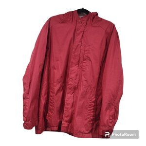 Men's Dockers Red Rain Jacket with Hood Size XXL